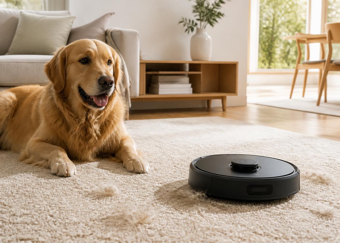 Pet hair, carpet